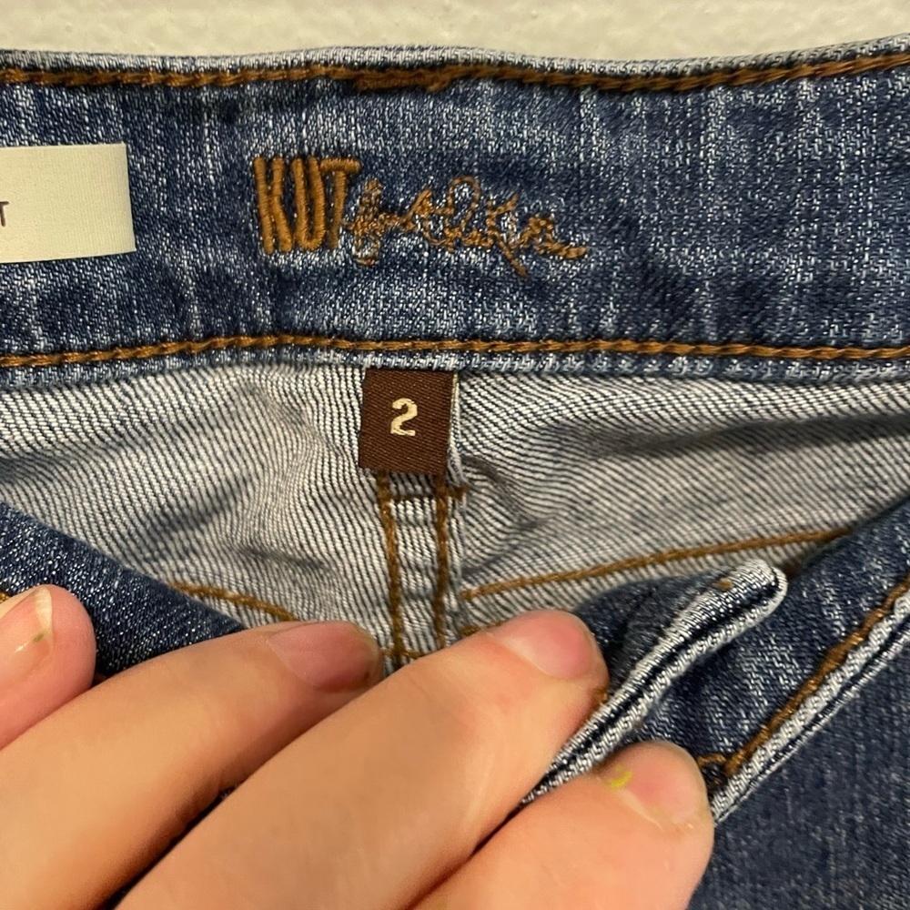 Kut from the Kloth Distressed Blue Jean Shorts - Picture 3 of 4